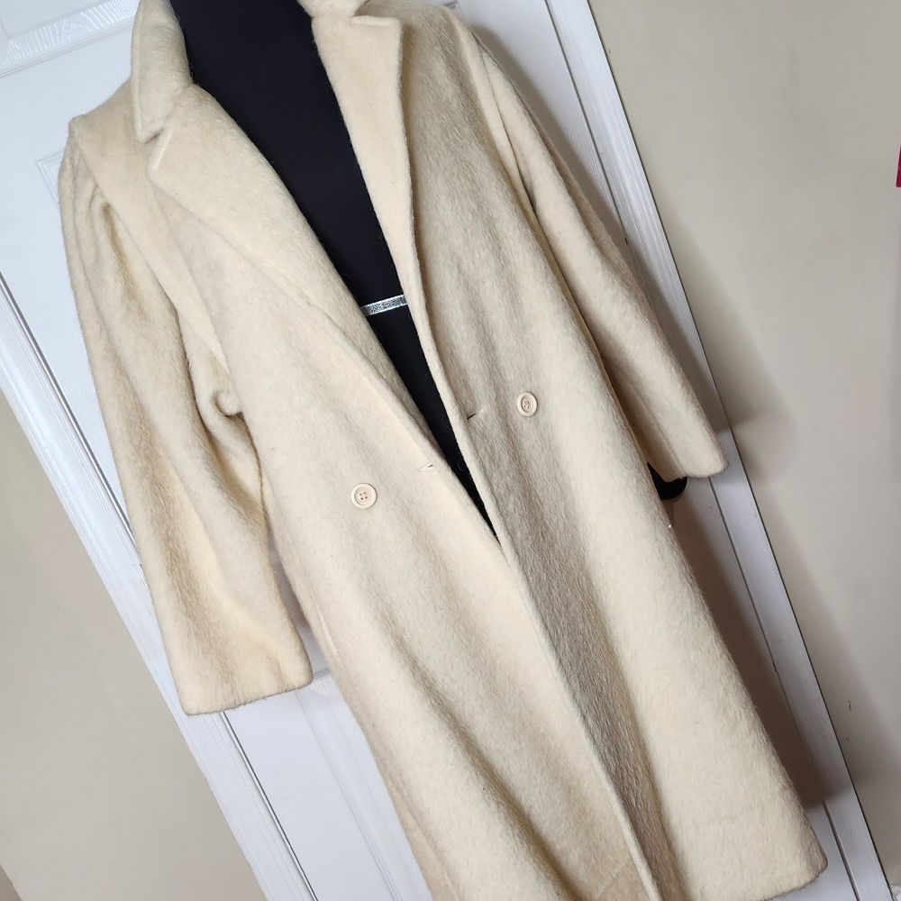 White wool trench